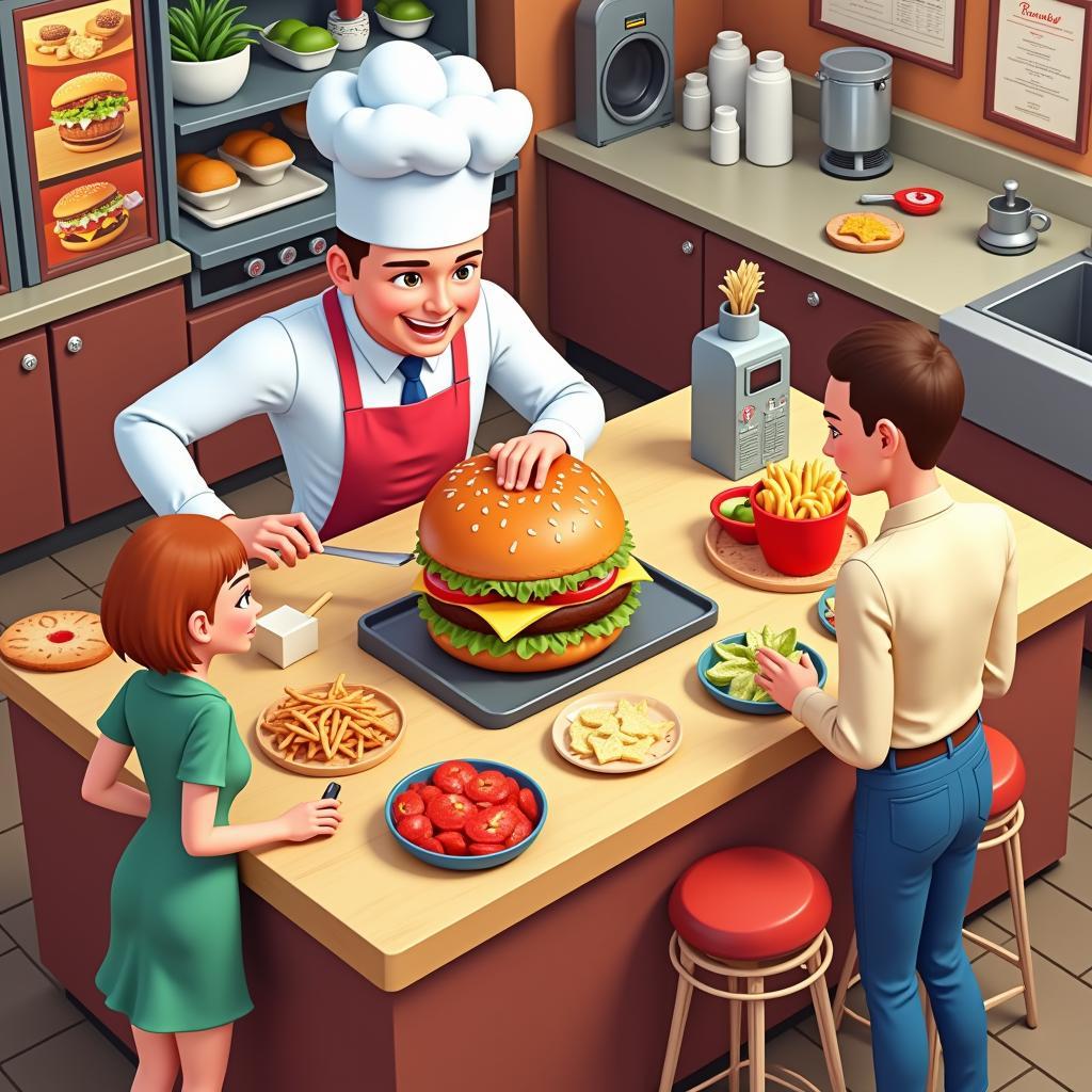 Game tiệm bánh hamburger - kinh doanh online