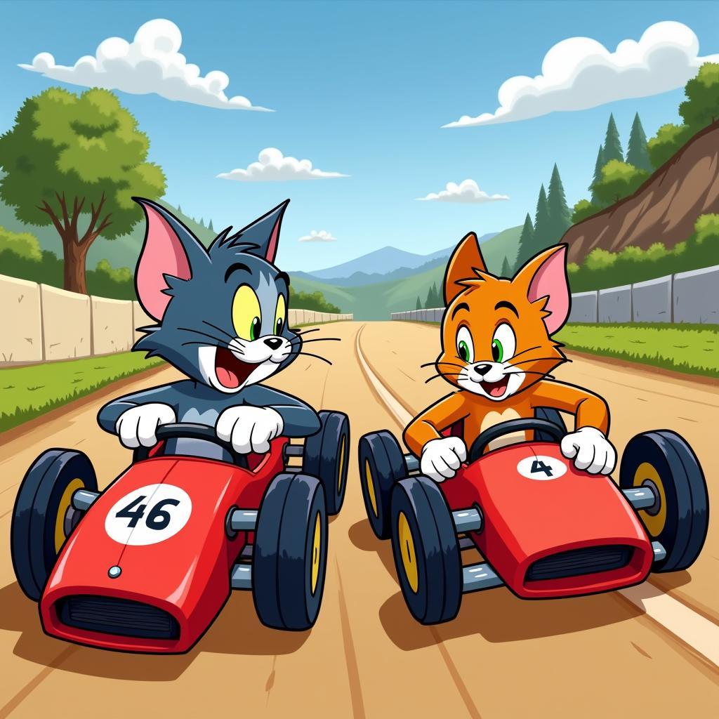 Game đua xe Tom và Jerry 2 người chơi: Cuộc chiến nảy lửa giữa mèo và chuột