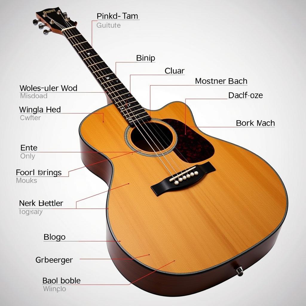 Cấu trúc đàn guitar, các bộ phận chính của đàn