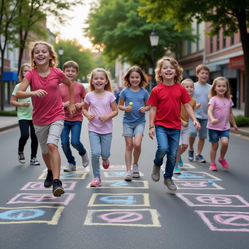 Hopscotch, a popular Irish children's game