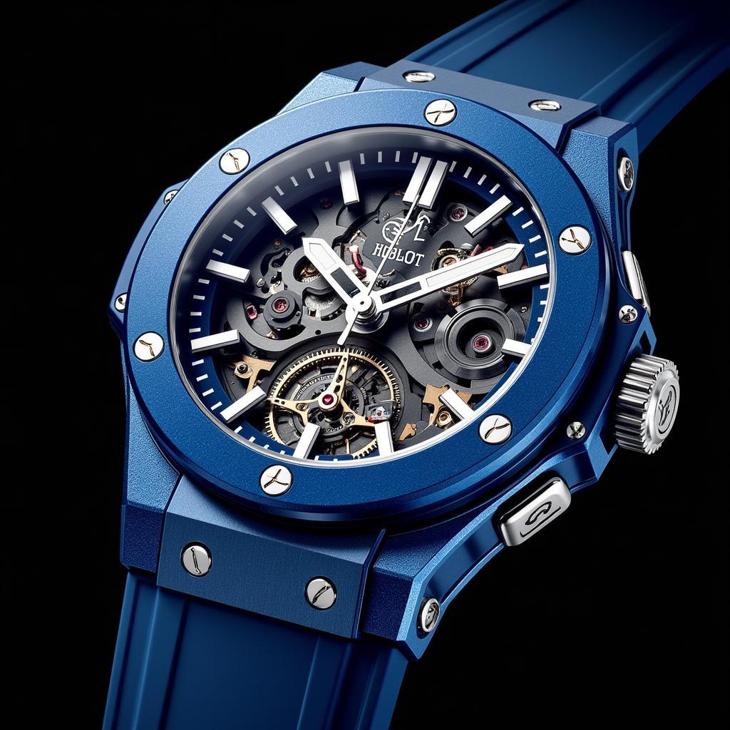 Đồng hồ Hublot Big Bang Unico Blue Sapphire với mặt kính sapphire trong suốt