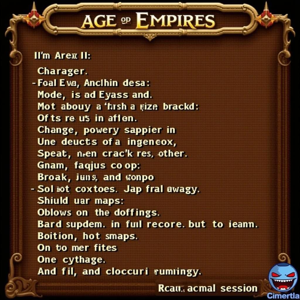 Giao diện chính của Age of Empires 2: Chọn chế độ chơi, bản đồ, và các tùy chọn khác.