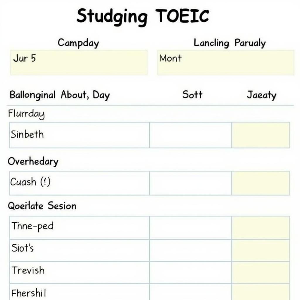 Kế hoạch luyện thi TOEIC