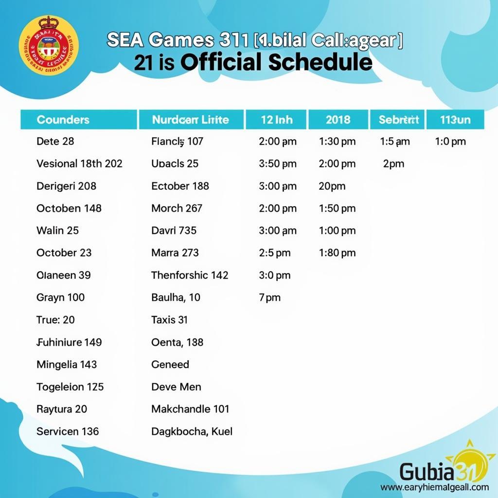 Lịch thi đấu chính thức SEA Games 31