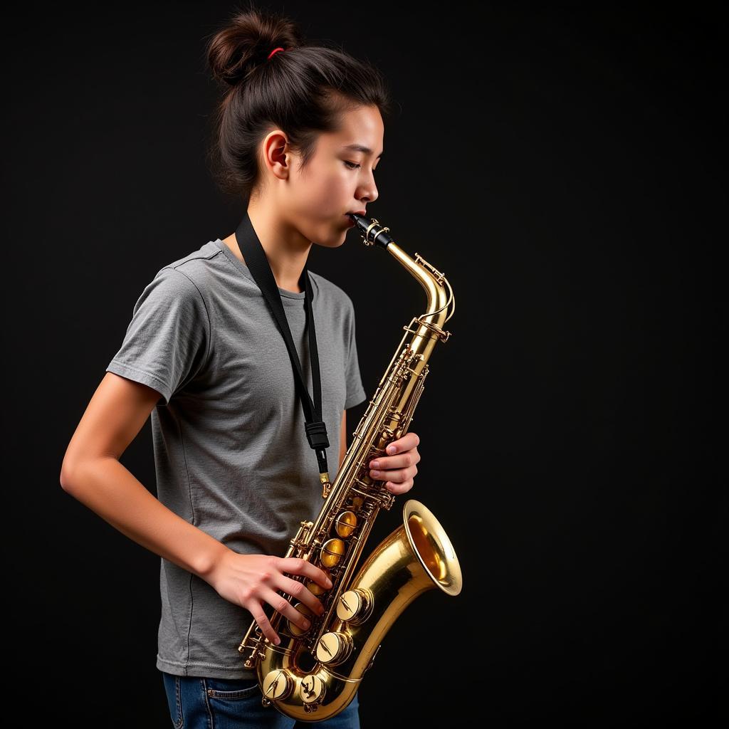 Luyện tập kiên trì với kèn saxophone