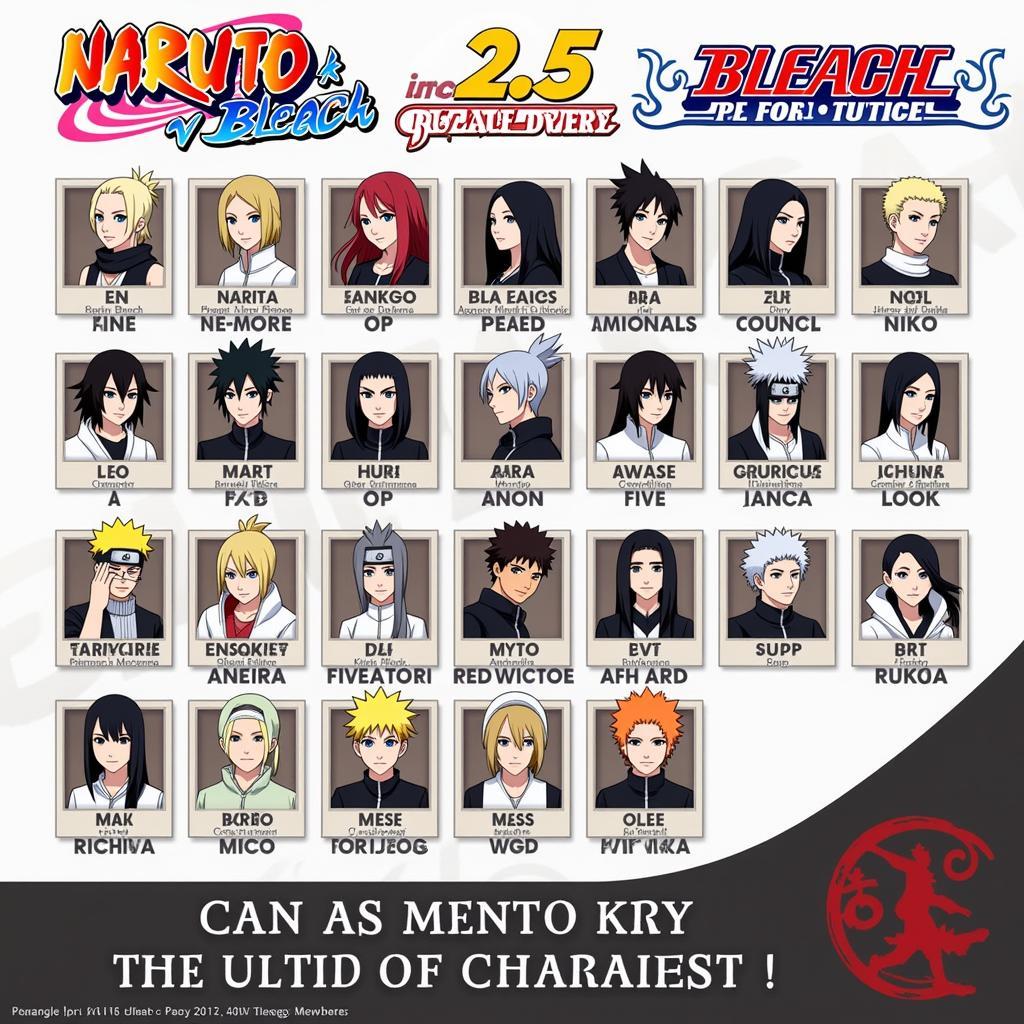 Naruto vs Bleach 2.5 Characters