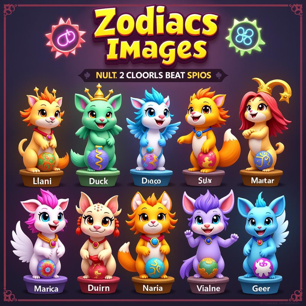 Hình ảnh về NFT đại diện cho 12 cung hoàng đạo trong Zodiacs NFT Game