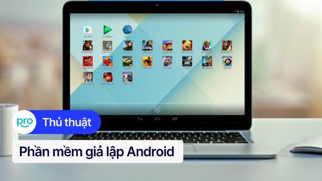 Màn hình giả lập Android đang chạy một ứng dụng game mobile